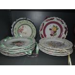 A selection of ceramic ribbon edged display plates