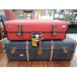 Two vintage travel trunks