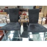 A set of six plus two Caprice chrome and suede dining chairs, retailed at over £5000