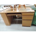 A golden oak effect desk