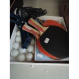A selection of table tennis items