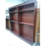 A pair of reproduction mahogany bookcases