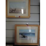 A selection of prints in pine frames