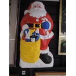 A plastic santa clause decoration