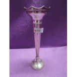 An HM silver stem vase having coronet style rim and weighted base, Birmingham, date mark worn,