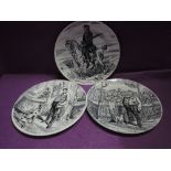 A selection of ceramic display plates by Criel et Monterau