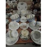 A selection of tea cups and saucers including Spode and Chapman