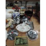 A selection of pottery and platedware including West German and Scherzer etc