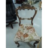 A Victorian balloon back dining or bedroom chair