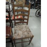 A ladder back dining chair