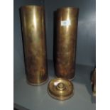 A selection of trench art and military ammunition shells