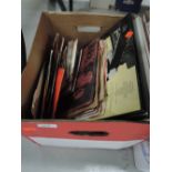 A box of various vinyl albums stage musical mainly