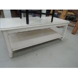 A white laminate coffee table