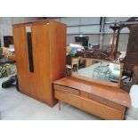 A mid century design wardrobe and atomic style dressingtable