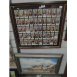 A selection of collectable cigarette cards framed and glazed