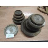 A selection of cast weights including Avery