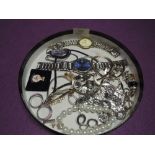 A selection of costume jewellery including two gents watches, bracelets etc