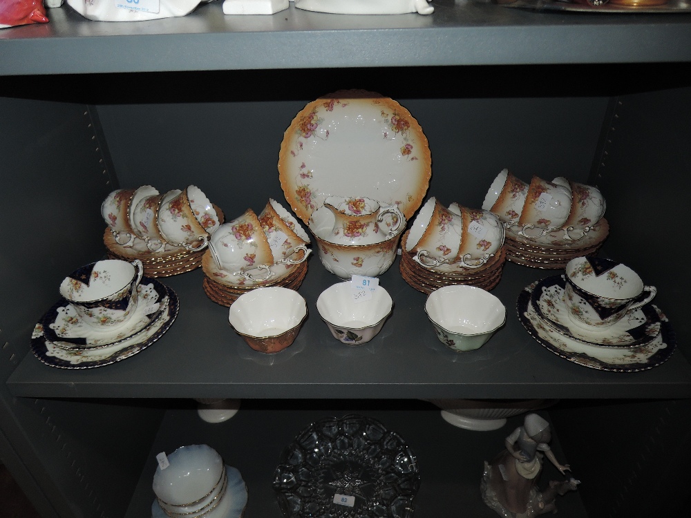 A selection of tea cups and saucers including Aynsley and Grafton