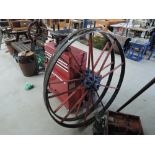 Two large cast iron Bamford wheels