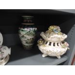 A selection of ceramics including Chinese style vase