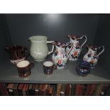 A selection of ceramics including Spode jug and jug set