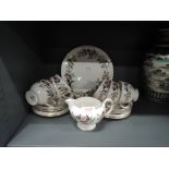 A part tea service by Wedgwood in the Hathaway rose design