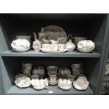 A selection of tea and coffee services by Royal albert in the Moss Rose design