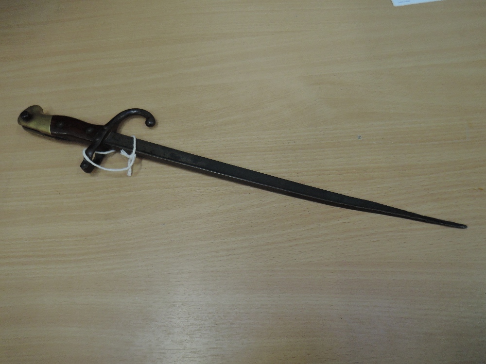 A French Gras Rifle bayonet, model 1874, no scabbard