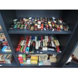 Two Shelves of mixed diecasts including Matchbox Models of Yesteryear, Corgi, Rio, EFE and similar