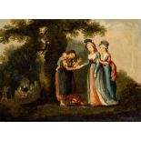 BRITISH PROVINCIAL SCHOOL (MID 18th CENTURY) THE BENEVOLENT LADIES oil on canvas 37.5 x 49.5cm /