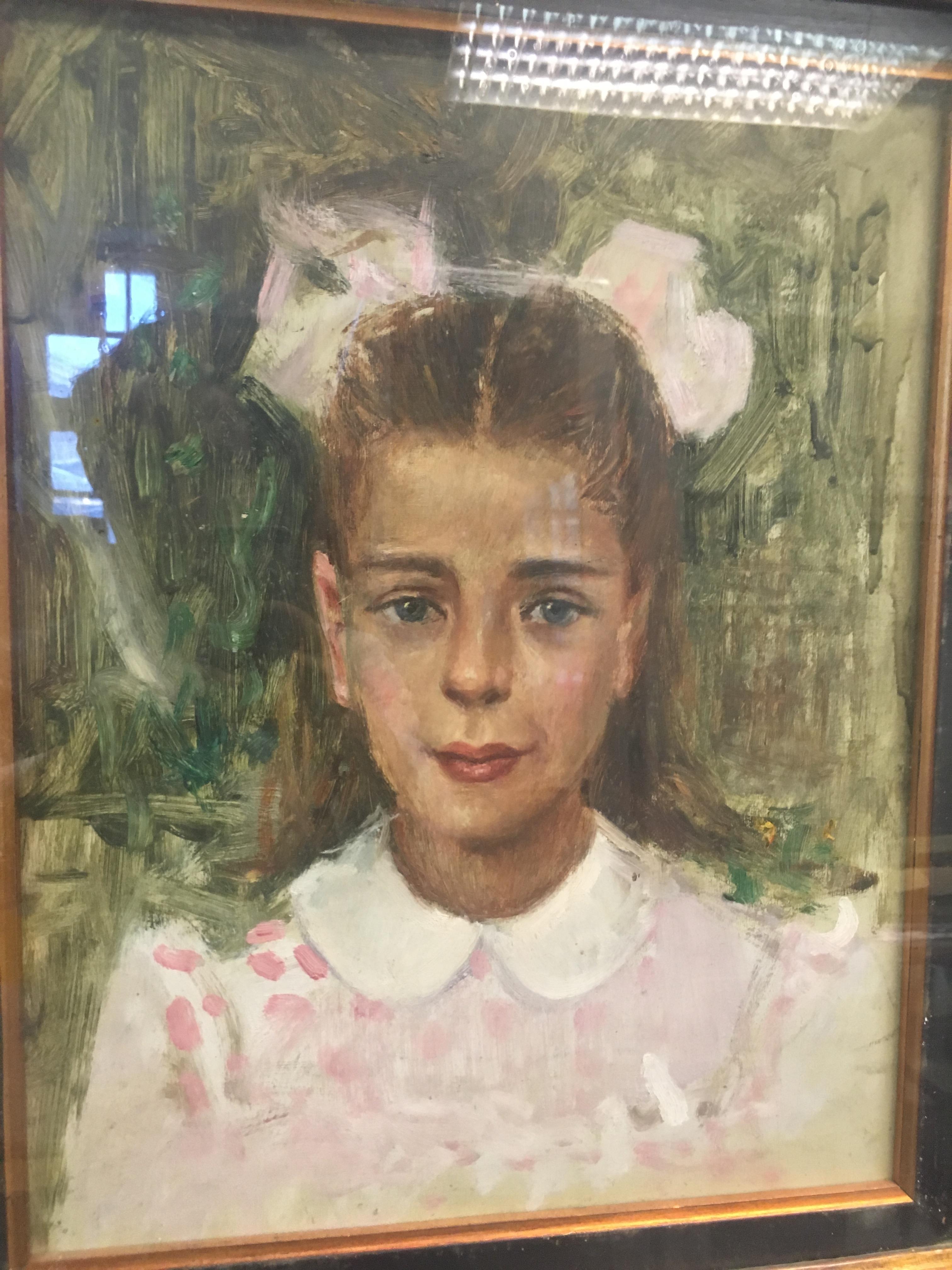 • GUERI DA SANTOMIO (20th CENTURY) PORTRAIT OF A YOUNG GIRL sold together with a portrait by the - Image 2 of 4