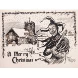 PERCY T. REYNOLDS (fl.1890-1914) THREE CHRISTMAS CARD DESIGNS AND A CIGARETTE ADVERTISEMENT