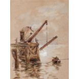 GERALD EDWARD MOIRA, R.W.S., R.O.I. (1867-1959) A SHIPPING SCENE signed l.l. GE Moira watercolour
