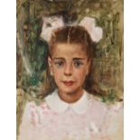 • GUERI DA SANTOMIO (20th CENTURY) PORTRAIT OF A YOUNG GIRL sold together with a portrait by the