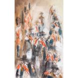 • FELIKS TOPOLSKI, R.A., (1907-1989) PROCESSION OF THE ORDER OF THE GARTER mixed media on paper 20.0