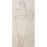 JOSEPH SOUTHALL, R.W.S., N.E.A.C., R.B.S.A. (1861-1944) A LADY PLAYING THE LYRE silverpoint