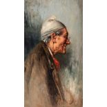 • TITO PELLICCIOTTI (1871-1950) PORTRAIT OF AN OLD MAN IN PROFILE signed l.r. oil on board 27.2 x