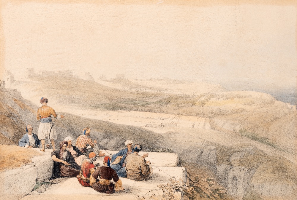 DAVID ROBERTS, R.A. (1796-1864) ASKELON lithograph with hand colouring 32.0 x 48.0cm / 12 1/2 x 19in