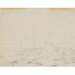 GEORGE CHINNERY (1774-1852) A SHIP MOORED OFF THE CHINESE COAST pencil on paper 9.5 x 12.0cm / 3 3/4