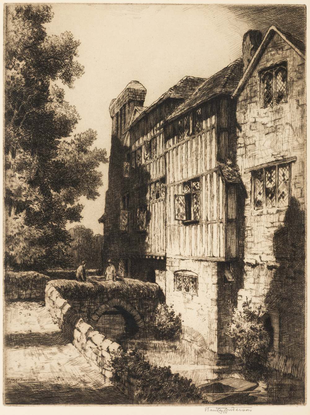 • STANLEY ANDERSON, C.B.E., R.A. (1884-1966) IGHTHAM MOTE, KENT etching 1st impression, edition of