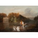 AFTER JOSEPH MALLORD WILLIAM TURNER, R.A. TWO VIEWS OF THE ROYAL BARGE AT VIRGINIA WATER oil on