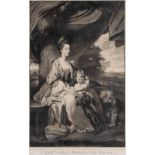 □ AFTER SIR JOSHUA REYNOLDS, P.R.A. THE DUCHESS OF BUCCLEUGH including a modern reproduction print