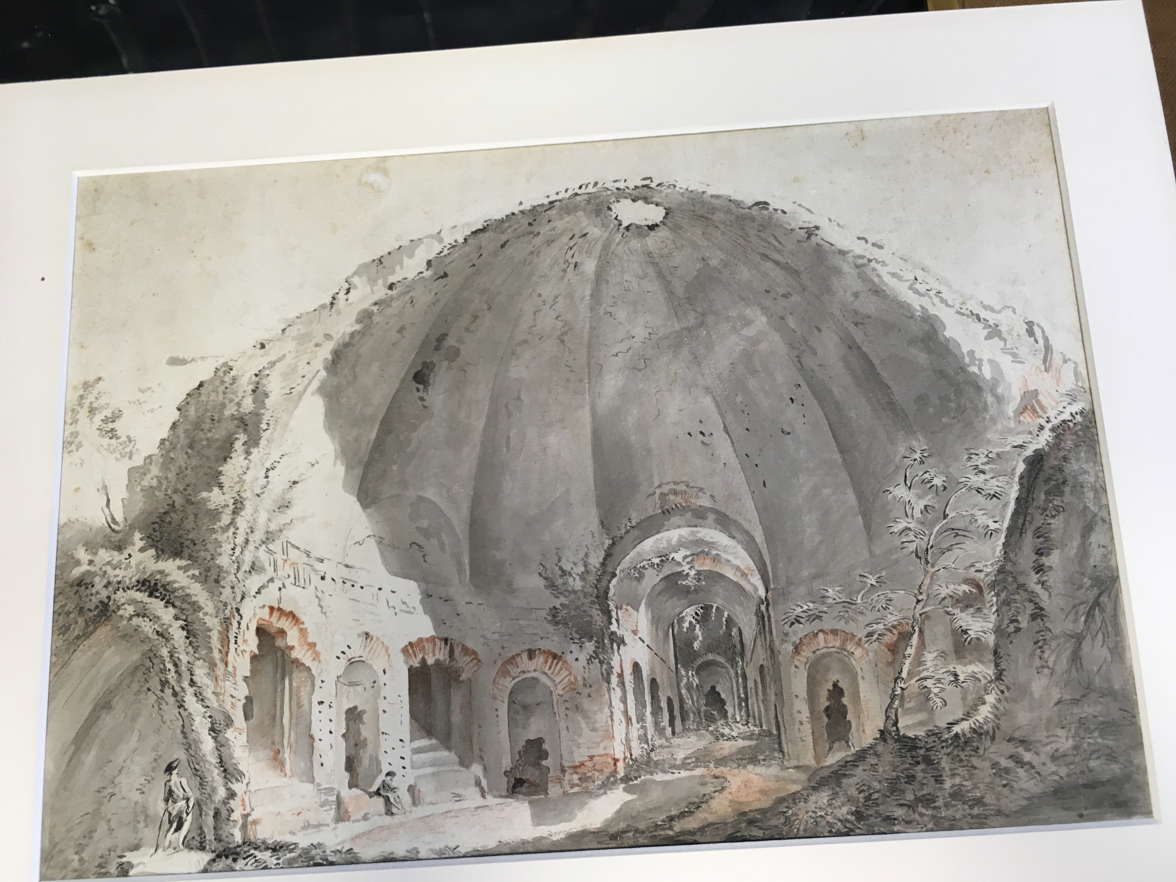 BRITISH SCHOOL (LATE 18th CENTURY) THE SERAPEUM, HADRIAN'S VILLA, TIVOLI pen & ink with grey - Image 3 of 7