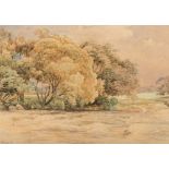 □ PETER CLELAND (fl.1880-1901) RIVERSIDE SCENE watercolour 23.0 x 33.0cm / 9 x 13in