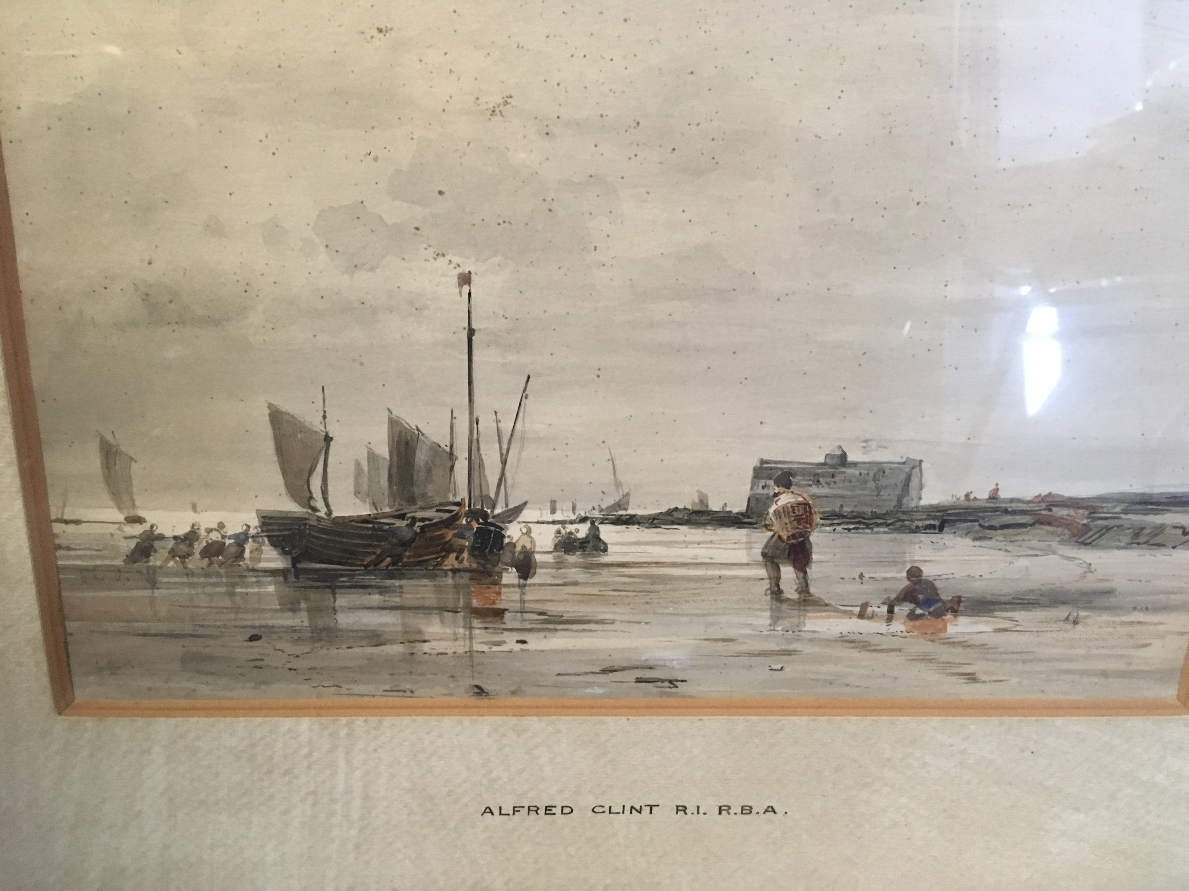 ALFRED CLINT, R.I., R.B.A. (1807-1883) A COASTAL SCENE watercolour 25.0 x 33.5cm / 9 3/4 x 13in - Image 4 of 5