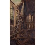 J. LASCELLES-WILLIAMSON (19th-20th CENTURY) THE FALLEN SPIRE IN YPRES CATHEDRAL sold together with