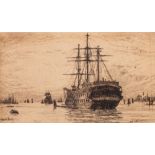 WILFRID WILLIAMS BALL, R.B.A., R.E. (1853-1917) OFF WOOLWICH engraving Plate: 5.5 x 9.5cm / 2 x 3