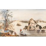 COLONIAL SCHOOL (19th CENTURY) AN EASTERN RIVER watercolour 26.5 x 44.5cm / 10 1/2 x 17 1/2in It has