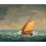 MODERN BRITISH SCHOOL (20th CENTURY) BOAT RACING IN STORMY WATERS sold together with a Late 20th