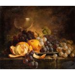 C.L. LOCKTON (EXHIB. 1910) STILL LIFE OF GRAPES AND ORANGES signed l.r. oil on canvas 29.5 x 34.